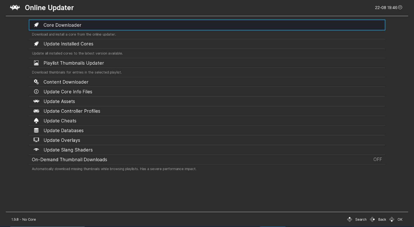 retroarch display master system bios